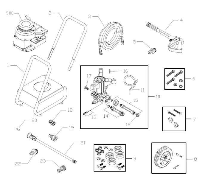 Briggs & Stratton pressure washer model 020377 replacement parts, pump breakdown, repair kits, owners manual and upgrade pump.